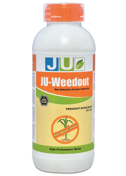 JU Weedout Paraquat Dichloride 24% SL Herbicide, Non Selective Contact, Effective Weeds Control In Crops