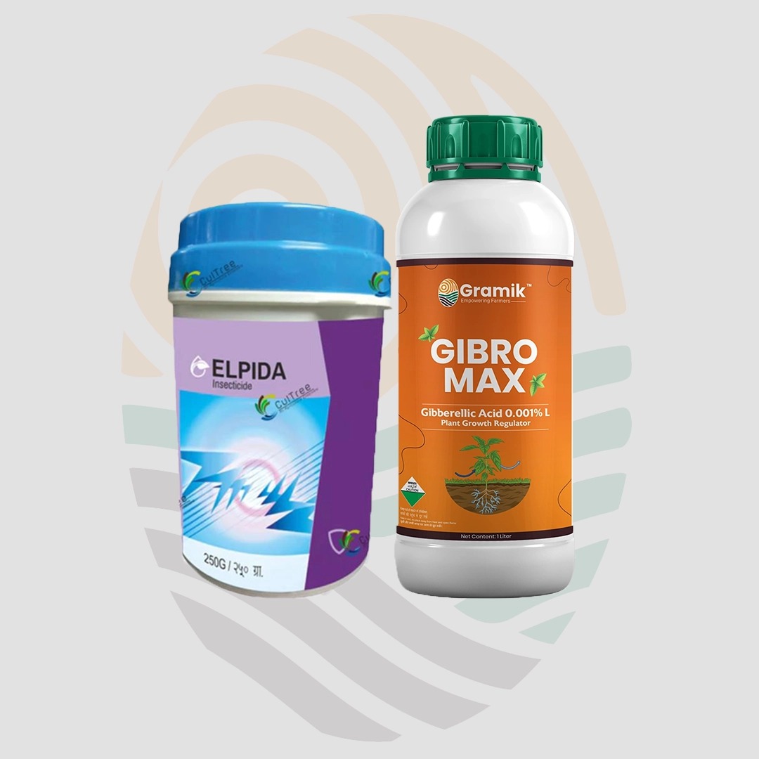 Elpida Insecticide (Emamectin Benzoate 5% SG) + Gibromax (Gibberellic Acid 0.001%) Plant Growth Regulator Combo
