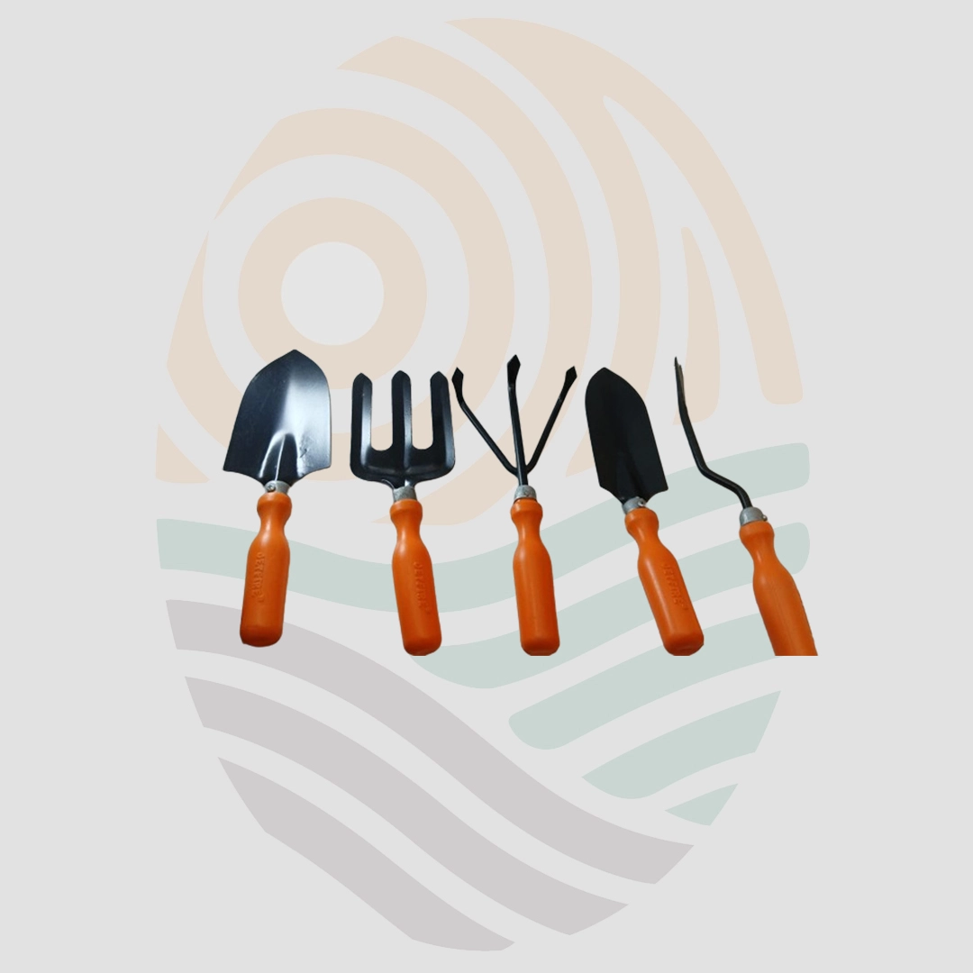 Gardening Hand Tools Set - 5 Pieces (Cultivator, Big and Small Trowel, Weeder, Fork) | Tools for Home Garden | Durable Plant Tool Kit | Farming Tools